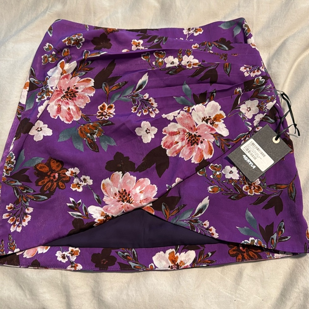 4Si3NNA Purple Floral Mini Skirt